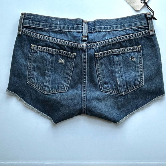 🌸NWT Rag & Bone Jean Shorts. Blue/White w/ Chevron/Diagonal Pattern. Size: 24 - Picture 2 of 9